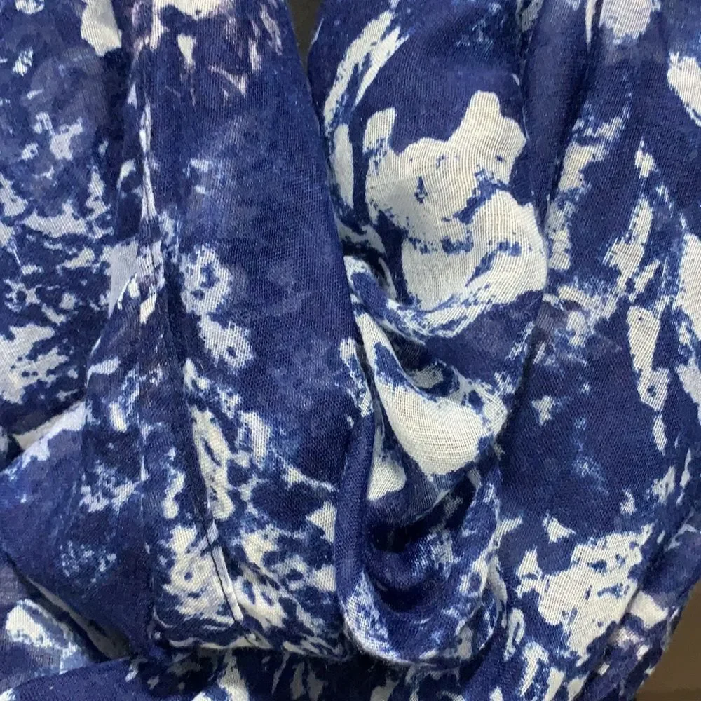 Blue Floral Infinity Scarf